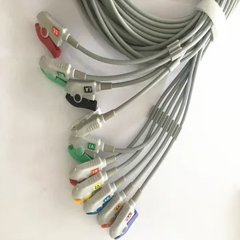 Združljiv za Nihon kohden 9010/9020/9620 EKG Kabel z 10 ekg leadwires ekg kabla (brez resisitor ),DB 15pin, da Posnetek koncu - 