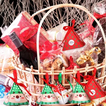 48 Kos Božič Sladkarije, Škatle za Darilo Zdravljenje Škatle Božiček Darilo Škatle s Trakci za Božič Poroko Sladkarije Darilni Embalaži - 