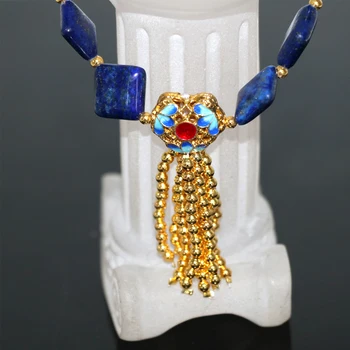 Moda 12 mm naravnega kamna modra lapis lazuli kvadratnih kroglice zapestnice cloisonne rese diy zaponko vroče prodaja nakit za 7,5 palca B2951 - 
