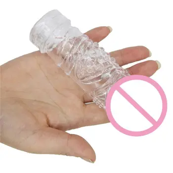 Kristalno Rokav Silikonski Spike Kondomi za Moški Zakasnitev Nastavite Pokrov Nekaj Igrač za Odrasle Sex Izdelki DORP DOSTAVA - 
