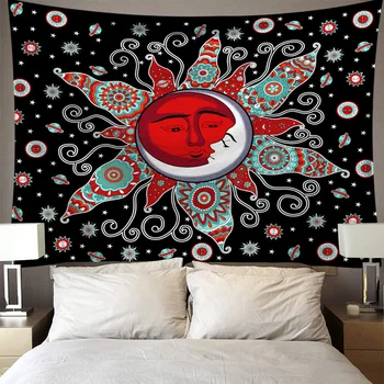 Aggcual Sonce In luna tapiserija, astrologija Umetnosti Dekoracijo Sten boho steni visi Soba pribor estetske Zidana Bedspreads Tap128 - 