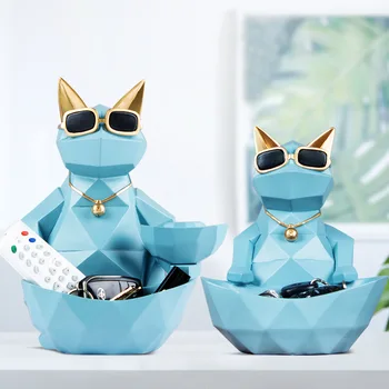 Mačka Pes Figurice Smolo Moden Obrti Živali Miniaturni lepe okraske za Dom, pisarno dekoracijo Shranjevanje skledo Vklesan Zbirateljske - 
