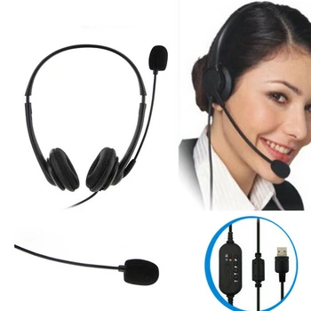 Telefonske Slušalke USB z Mikrofonom šumov Računalnik PC Slušalke klicni Center za Slušalke - 