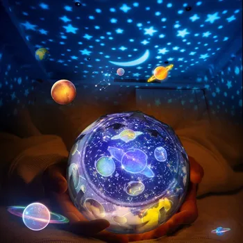 LED Nočno Svetlobo Lune Lučka Zvezdnato Nebo Magic Star Vesolje Planet Projektor Lučka Kozmos Luminaria Otroka Vrtec Lučka Za Rojstni dan - 