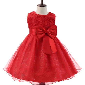 Čipke Princesa Božič Dekle Obleko Rojstni Oblačila Otrok Elegantne Poroka Rdeči Cvet Obleke Otroci Pozimi Maturantski Kostum - 