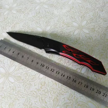 Rdeča Folding Nož Rezilo Kampiranje, Lov Taktično Preživetje Noži Aluminija Ročaj Zunanji Žep EOS Orodja - 