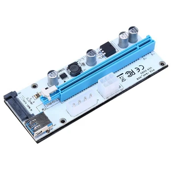 10Pcs VER008S 3 v 1 4Pin Molex SATA 6PIN PCIE PCI-E PCI Express Kartico Riser 008 1X do 16X USB 3.0 Kabel za Rudarstvo Rudar - 
