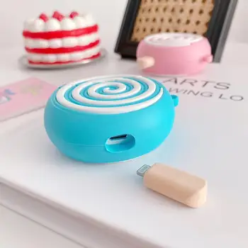 3D Srčkan lollipop mehki silikonski soft shell za AirPods pro polnjenje primeru, Airpods 1/2 Bluetooth brezžične slušalke primeru - 